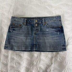 American Eagle Vintage Low Rise Blue Denim Mini Skirt